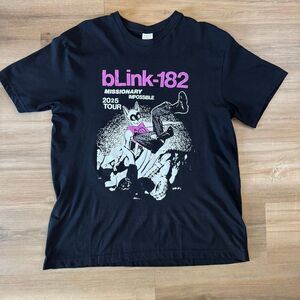 Blink 182 Missionary Impossible 2025 Black Tour Shirt Size XL Pop Punk Rock Emo
